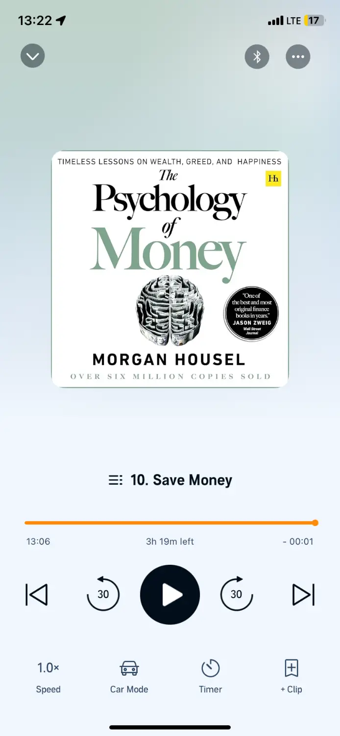 The Psychology of Money on Audiblle - by Morgan Housel